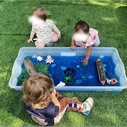 Outdoor water sensory play